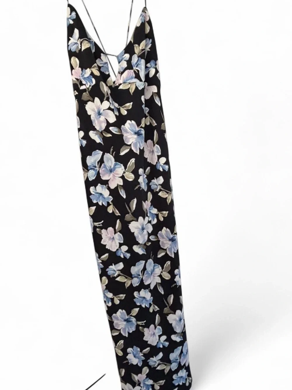 Abercrombie & Fitch Black Maxi Dress with Blue & Pink Floral Print